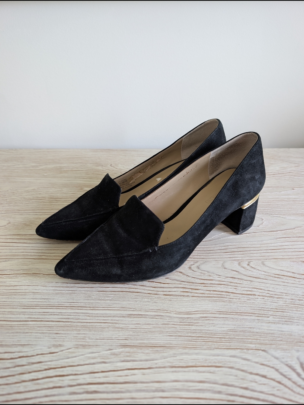 Enzo Angiolini | Black Suede Pointed Block Heel Pumps Size 8.5